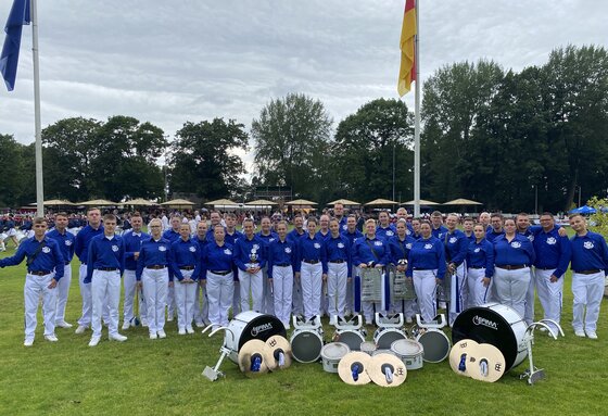 Bei der WM in Rastede erfolgreich: Der Hettstedter Spielmannszug 