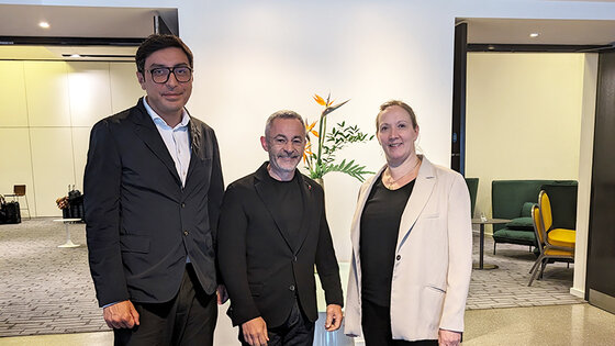Dr. Farid Gayibov, Dr. Alfons Hölzl und Lisa Worthmann, Generalsekretärin European Gymnastics (v.l.) | Foto: European Gymnastics 