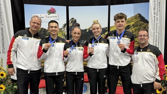 Die Medaillengewinner*innen von links nach rechts: Miguel Feyh, Aileen Rösler, Christine Schuldt und Lars Garmann | Foto: DTB